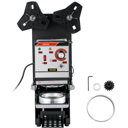 Semi-automatic Cup Sealing Machine, 300-500 Cup/h Tea Cup Sealer Machine, Black Boba Cup Sealer Machine, 90/95mm Cup Diameter Boba Cup Sealing Machine with Control Panel for Bubble Milk Tea