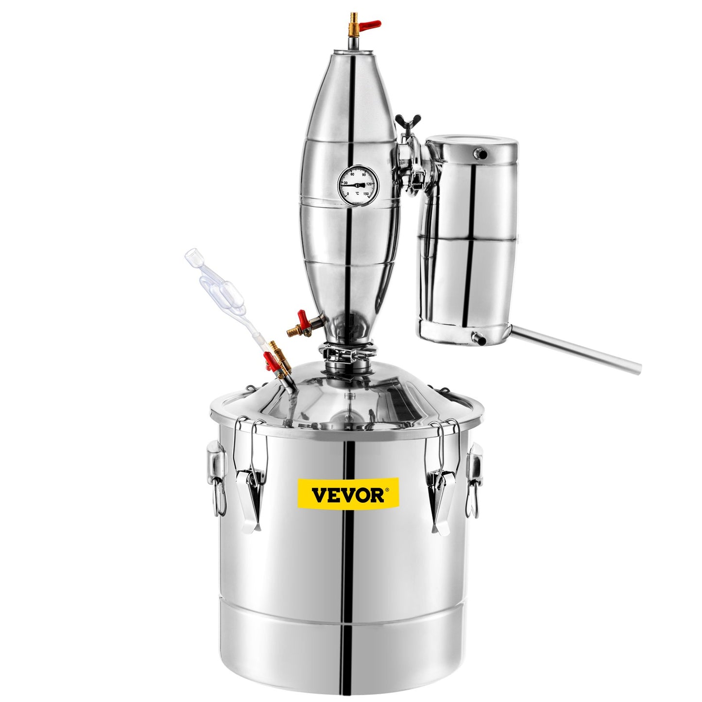 Moonshine Still, 30L Water Distiller, 6.6Gal eterisk oljekokare, SUS 304 Moonshine Still Kit med inbyggd termometer