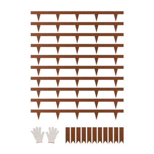 Steel Landscape Edging, 10 Packs 40 x 4.5 in Weather-Resistant & Pre-Rust Metal Landscape Edging, Bendable Garden Edging Border, Heavy Duty Lawn Edging, Flower Bed Yard Pathway Divider