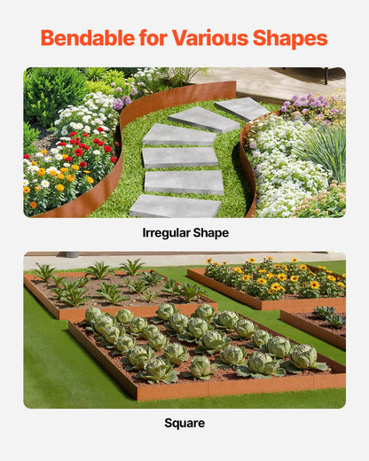 Stål Landskapskant 6-pack 40 x 8 tum väderbeständig för trädgårdsgräs