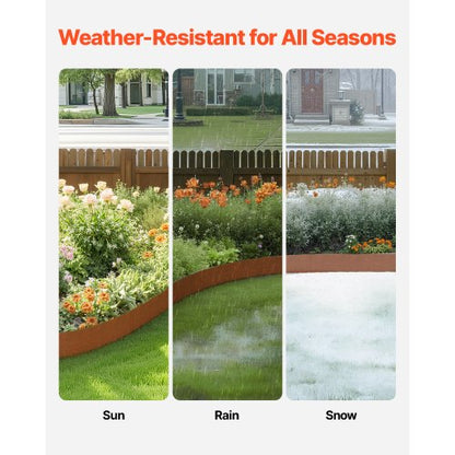 Stahl-Landschaftseinfassung, 6er-Pack, 101,6 x 15,2 cm, wetterfest, für Gartengras | EU