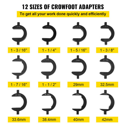 13st inre dragstång borttagning Installationsverktygssats 12 SAE & metriska adaptrar