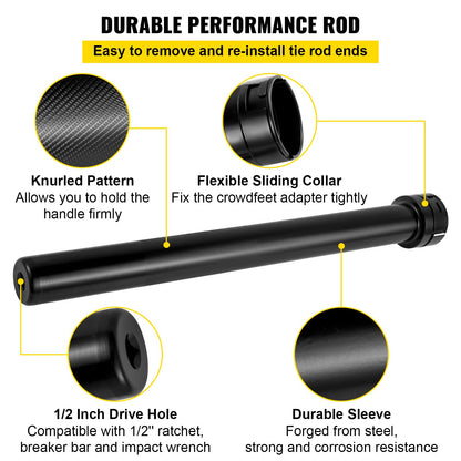 Inner Tie Rod Installation Kit, Includes 13 Crowfoot Adapters, Durable 1/2 Inch Drive Tube for Efficient Removal, Crafted from Robust Steel, Ideal for Automotive Maintenance
