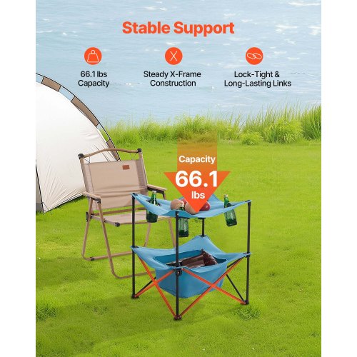 Foldable and portable camping table Oxford outdoor square table 4 cup holders | EU