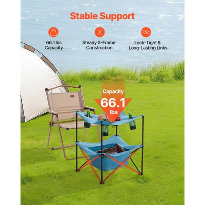 Foldable and portable camping table Oxford outdoor square table 4 cup holders | EU