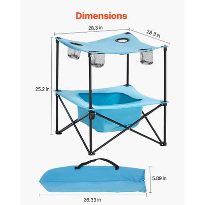 Foldable and portable camping table Oxford outdoor square table 4 cup holders | EU