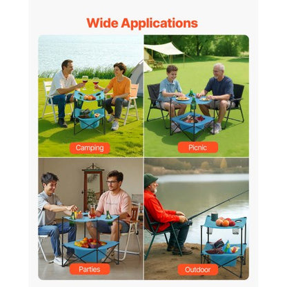 Foldable and portable camping table Oxford outdoor square table 4 cup holders | EU