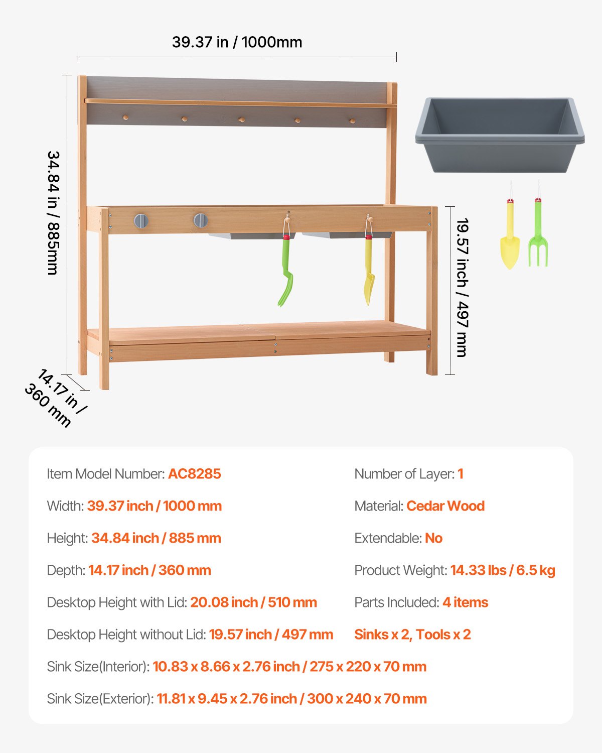 Holz-Ton-Küche für den Außenbereich, Spielzeug-Spielküchen-Set für Kinder, Rollenspiel-Set