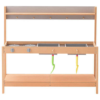 Holz-Ton-Küche für den Außenbereich, Spielzeug-Spielküchen-Set für Kinder, Rollenspiel-Set