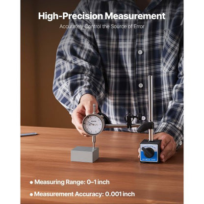 Mätklocka, 0,03 mm noggrannhet, 0–25,4 mm mätområde, lättläst stor urtavla, professionell för mätning av innerdiameter, detektering av kast, planhetsinspektion |  EU