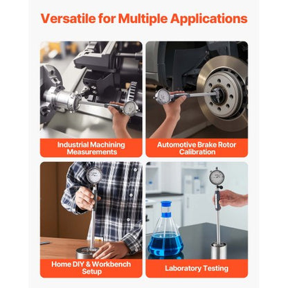 Mätklocka och borrhålsmätverktygssats, mätklocka 0,03 mm noggrannhet, borrhålsområde 50,8–152,4 mm med stång, förvaringsväska, städ för industriella bearbetningsmätningar |  EU