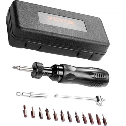 Torque Screwdriver, 1/4" Drive Screwdriver Torque Wrench, Electrician Torque Screwdriver with Scale, 10-70 in/lbs Torque Range, 1 in-lbs Torque Increment Torque Screwdriver with Bits & Case
