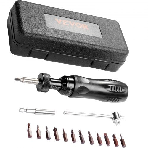 Torque Screwdriver, 1/4" Drive Screwdriver Torque Wrench, Electrician Torque Screwdriver with Scale, 10-70 in/lbs Torque Range, 1 in-lbs Torque Increment Torque Screwdriver with Bits & Case