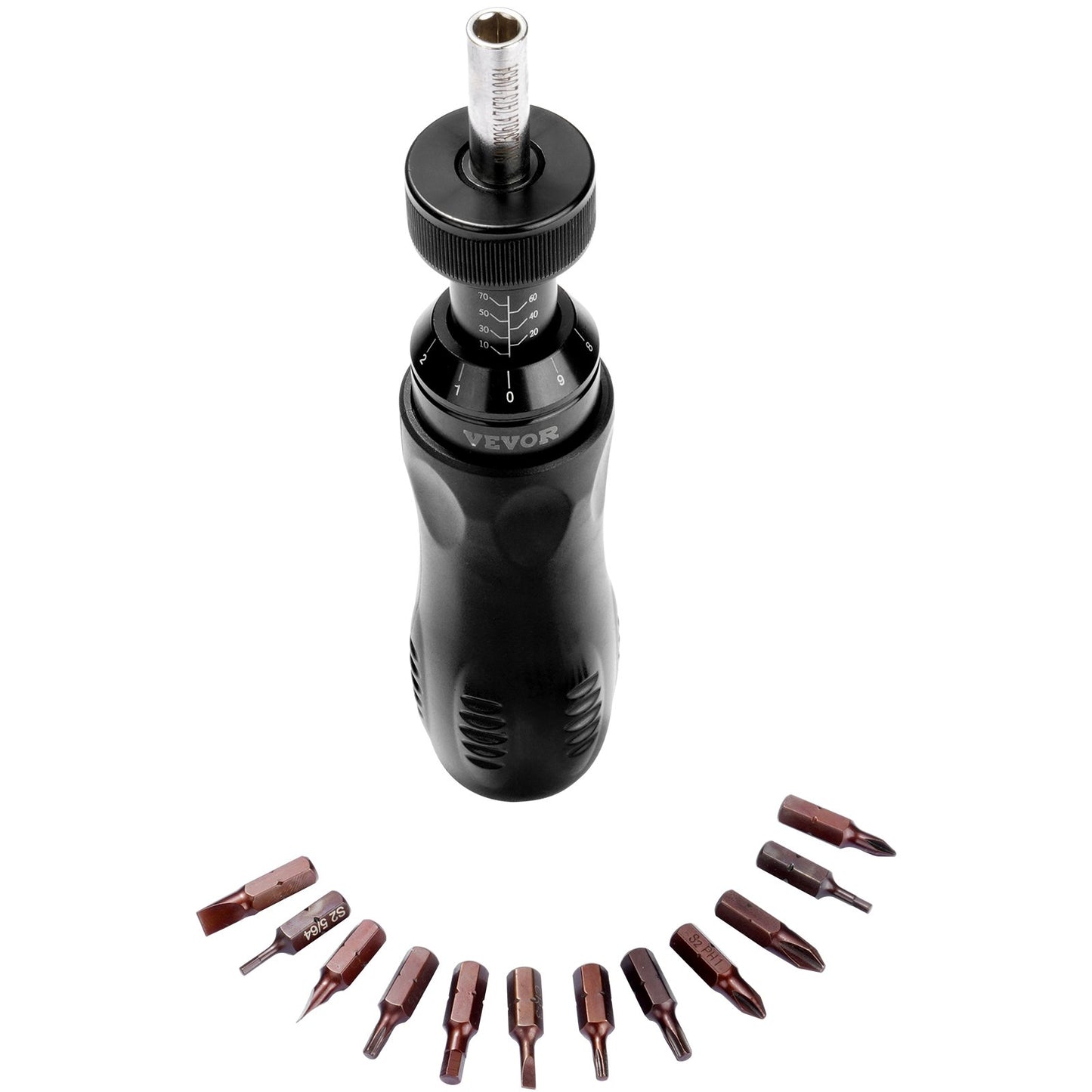 Adjustable torque screwdriver 1/4" range 10-70 in/lb with 1 in-lb steps