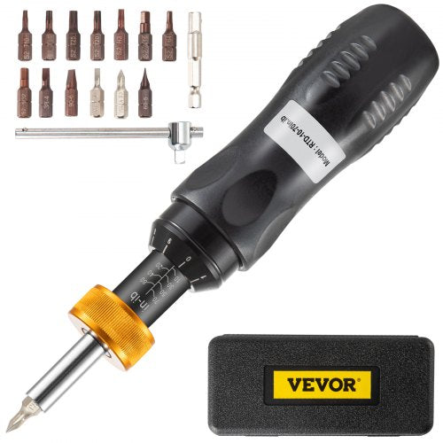 Torque Screwdriver, 1/4\" Drive Screwdriver Torque Wrench, Torque Screwdriver Electrician 10-70 in/lbs Torque Range Accurate to ±5%, Adjustable inch Pound Torque Screwdriver with Bits & Case