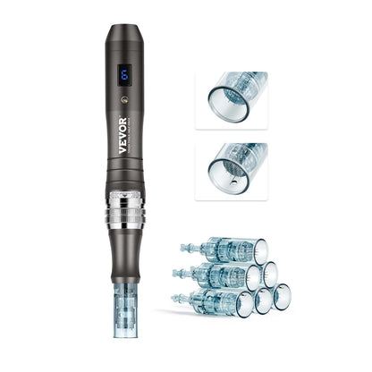 Professional Microneedling Pen 6-Speed Electric Beauty Pen med 6 nålar