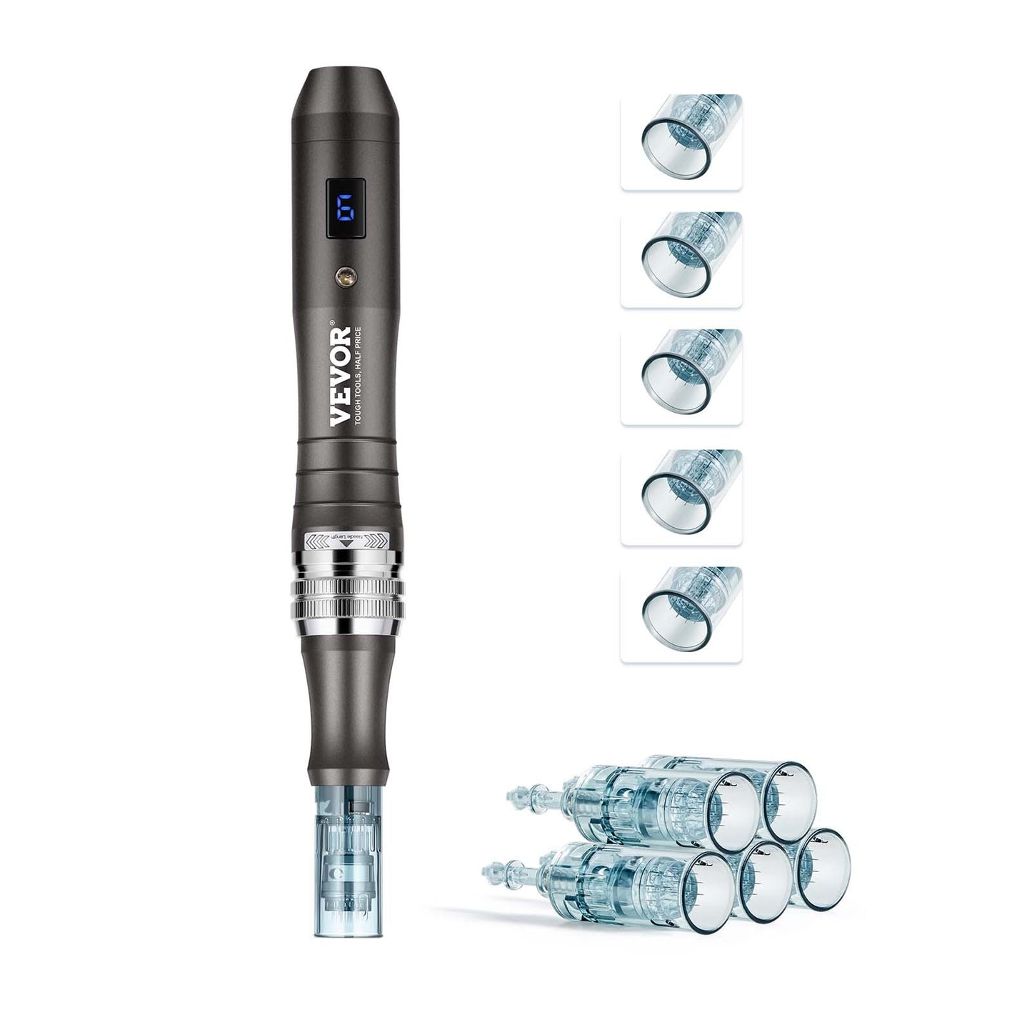 Professional Microneedling Pen 6-Speed Electric Beauty Pen med 5 nålar