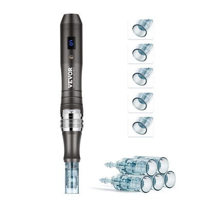 Professional Microneedling Pen 6-Speed Electric Beauty Pen med 5 nålar