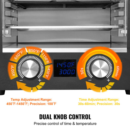 Electric Steak Grill, 1800W Smokeless Infrared Electric Broiler, 1450°F Stainless Steel Steak Cooker with 6-Tier Adjustable Rack, Electric Infrared Grill for BBQ, Toast, Grill, Indoor