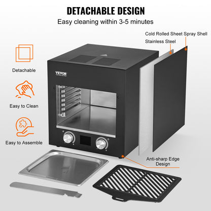 Electric Steak Grill, 1800W Smokeless Infrared Electric Broiler, 1450°F Stainless Steel Steak Cooker with 6-Tier Adjustable Rack, Electric Infrared Grill for BBQ, Toast, Grill, Indoor