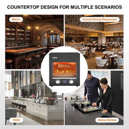 Electric Steak Grill, 1800W Smokeless Infrared Electric Broiler, 1450°F Stainless Steel Steak Cooker with 6-Tier Adjustable Rack, Electric Infrared Grill for BBQ, Toast, Grill, Indoor