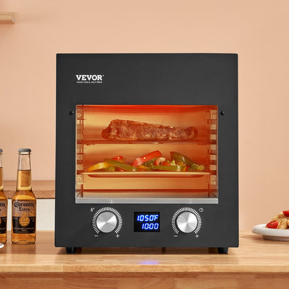 Electric Steak Grill, 1800W Smokeless Infrared Electric Broiler, 1450°F Stainless Steel Steak Cooker with 6-Tier Adjustable Rack, Electric Infrared Grill for BBQ, Toast, Grill, Indoor