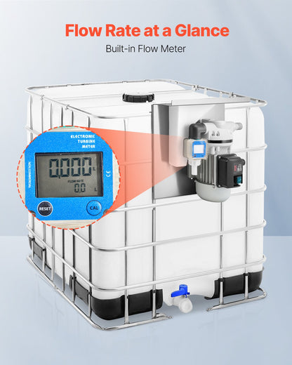 110V DEF Transfer Pump Kit, 10.5 GPM, Diaphragm Self Priming Electric Water Pump for Diesel Exhaust Fluid Urea, with Mounting Bracket Flow Meter Automatic Nozzle Hose, for Liquid Transportation