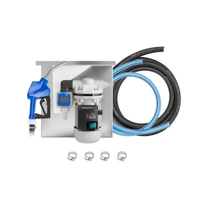 110V DEF Transfer Pump Kit, 8 GPM, Diaphragm Self Priming Electric Water Pump for Diesel Exhaust Fluid Urea, with Mounting Bracket Flow Meter Automatic Nozzle Hose, for Liquid Transportation