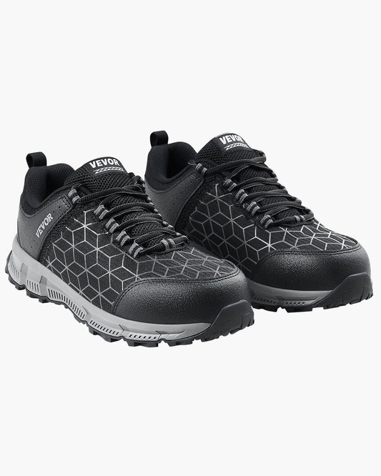 Steel Toe Skor för män US Storlek 8.5 Athletic Work Shoe Sneakers Svarta