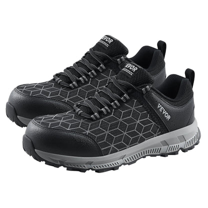 Steel Toe Skor för män US Storlek 8.5 Wide Athletic Work Shoe Sneakers Svarta