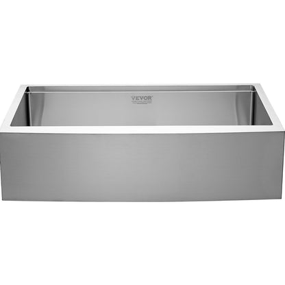 Farmhouse Kitchen Sink, 304 Stainless Steel Undermount Sinks, Top Mount Single Bowl with Ledge and Accessories, Household Sinks for Workstations, Prep Kitchen and Bar Counter, 33 Inch