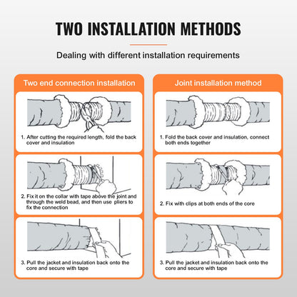 Dryer Vent Hose, 4'' Insulated Flexible Duct 25FT Long with 2 Duct Clamps, Heavy-Duty Three Layer Protection for HVAC Heating Cooling Ventilation and Exhaust, R-6.0 Flame Resistance Value