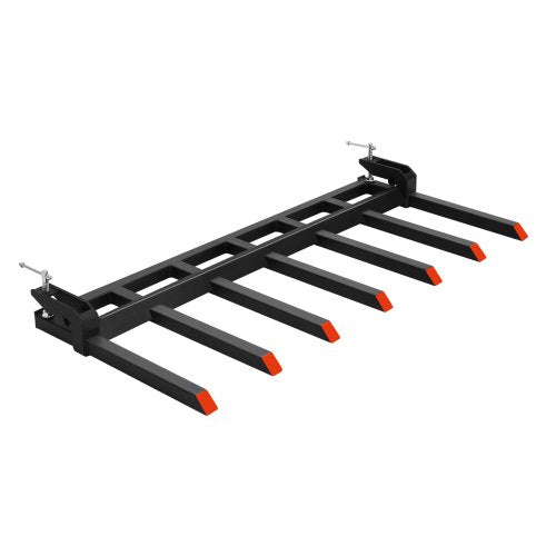 68.5" Clamp on Debris Forks for Buckets, 7 Fork Tines, 4560lbs Load Capacity, Heavy Duty Pallet Forks for Tractor Loader Skid Steer, Bolt on Bucket Attachments for Removing Yard Waste and Debris