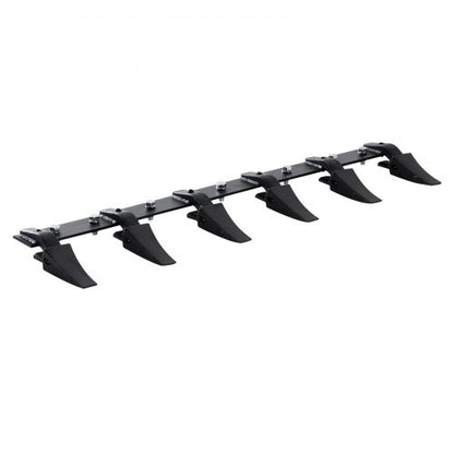 Bucket Tooth Bar, 48'', Heavy Duty Tractor Bucket 6 Teeth Bar for Loader Tractor Skidsteer, 4560 lbs Load-Bearing Capacity Bolt On Design, for Efficient Soil Excavation and Bucket Protection