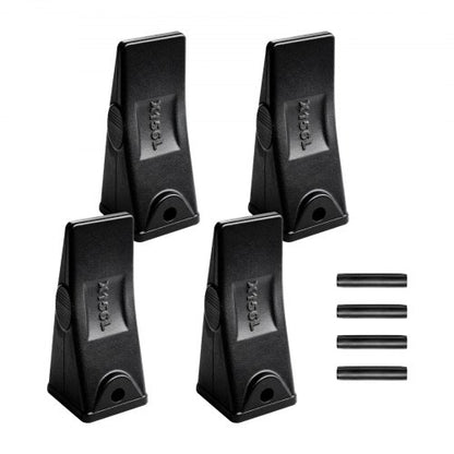 Excavator Bucket Teeth with Pins, 4 Pack X156L Bucket Tooth Set for Smooth & Efficient Excavation, Heavy Duty 5.3 in Long Digging Buckets Teeth Replacement for Skid Steer & Mini Excavator