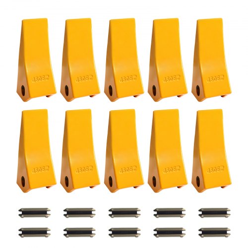 Excavator Bucket Teeth with Pins, 10 Pack 5.79 in Bucket Tooth Set Compatible with 23 & 230 Series Excavators, Heavy Duty Bolt on Digging Buckets Teeth for Skid Steer & Mini Excavators