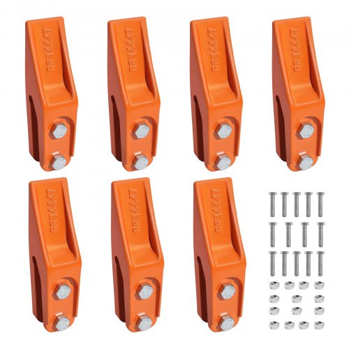 Excavator Bucket Teeth with Pins, 7 Pack 684447 Bucket Tooth Set Fits 5/8-in Buckets Edge, Heavy Duty 7.34 in Bolt on Digging Buckets Teeth Replacement for Skid Steer & Mini Excavator