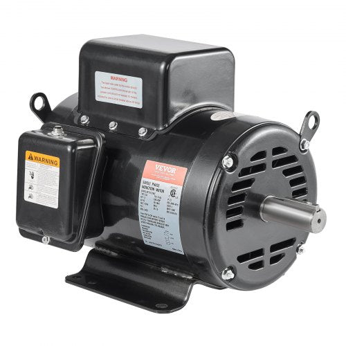 7.5HP Air Compressor Motor, 230V 31.6 Amps Electric Motor, 3450RPM 184T Frame, 1-1/8" Keyed Shaft, 2.75" Shaft Length for Air Compressors, Single Phase, CCW/CCW (Factory Setting is CCW)