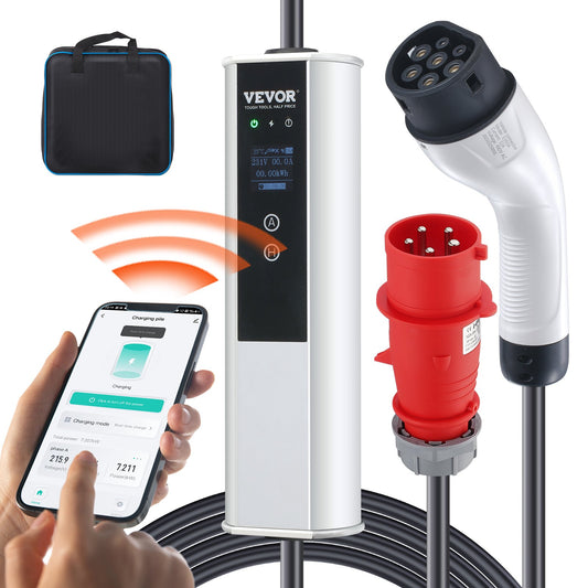 Bärbar EV-laddare Typ 2 EV Laddningskabel 32A CEE 32 7,5 M 230V/400V