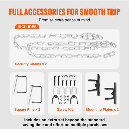 Towbar, 5500 lbs Towing Capacity with Chains, Powder Coated Alloy Steel Bumper Mounted Universal Towbar, Coupler Fits 2" Ball Hitch, 39.4" Opening Width, for RV Trailers