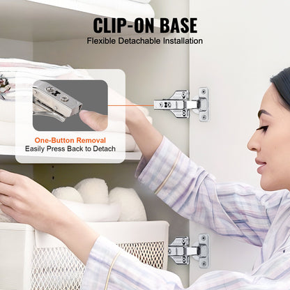 Schranktürscharniere, 40er-Pack, vollflächig, sanftes Schließen, für gerahmte/rahmenlose