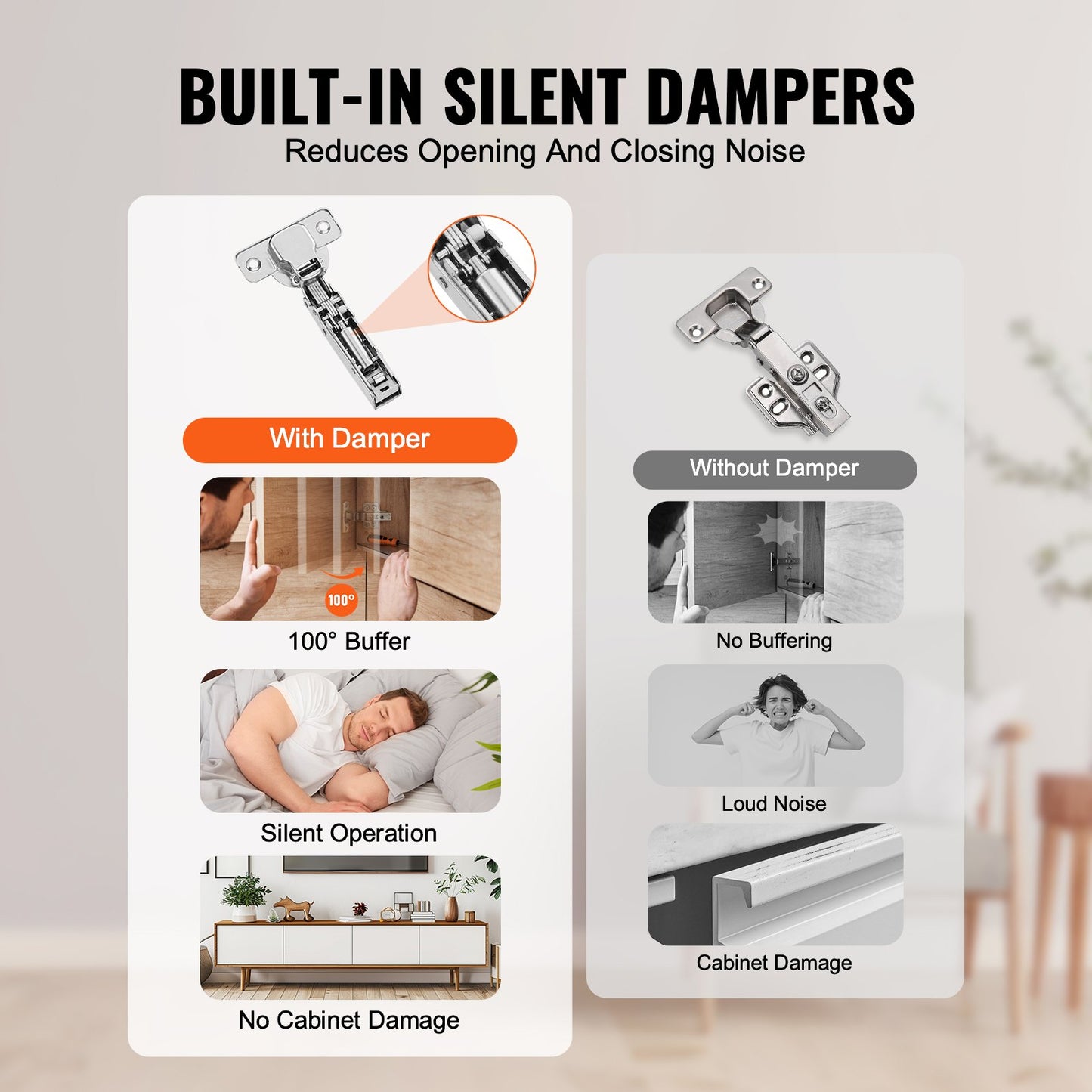 Skåpdörrgångjärn 40 Pack Full Overlay Soft Close för ramlös typ