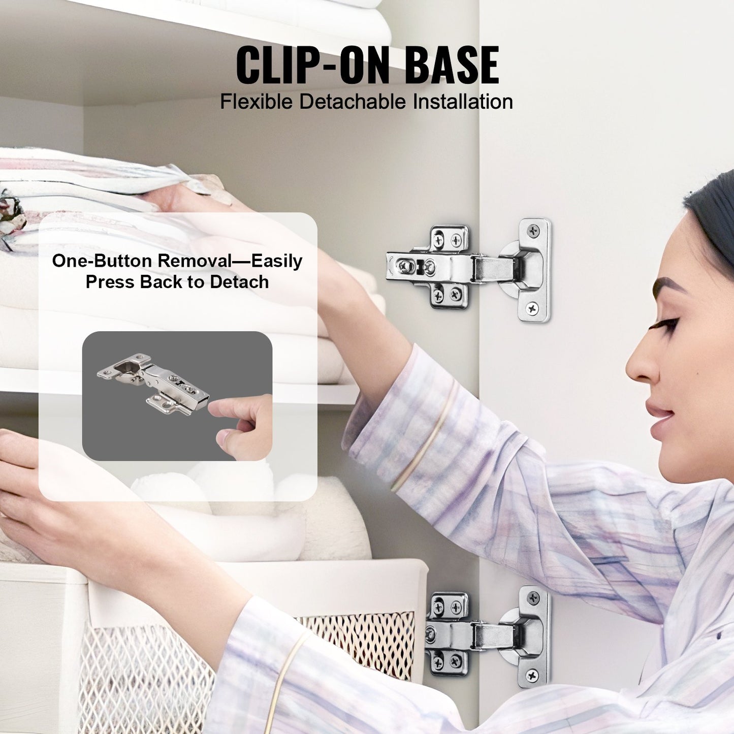 Schranktürscharniere, 60er-Pack, vollflächig aufliegend, sanftes Schließen, für rahmenlose Ausführung