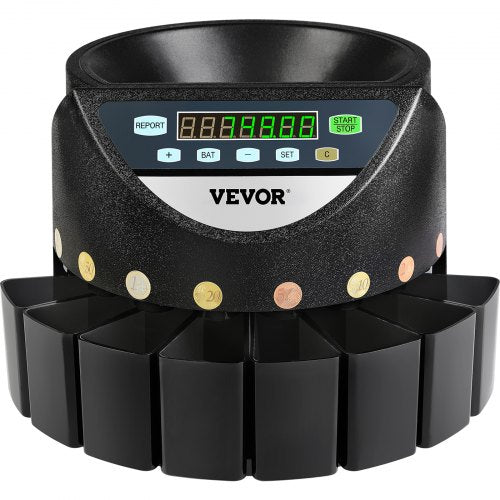 Euro coin counter sorter 500-1000 coins Electronic automatic euro coin counter 300 coins per minute with 8 coin drawers for school store bank | EU