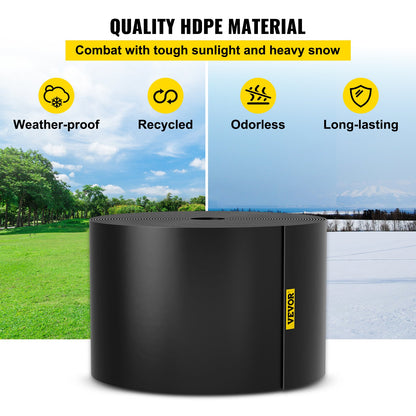 Landschaftseinfassung, 25,4 cm Tiefe, 12,1 m Gesamtlänge, recyceltes HDPE-Terrassendielenbrett, flexible Biegeeinfassung für Landschaftsbau, Rasen, Garten, Hof, gegen invasives Unkraut, schwarz