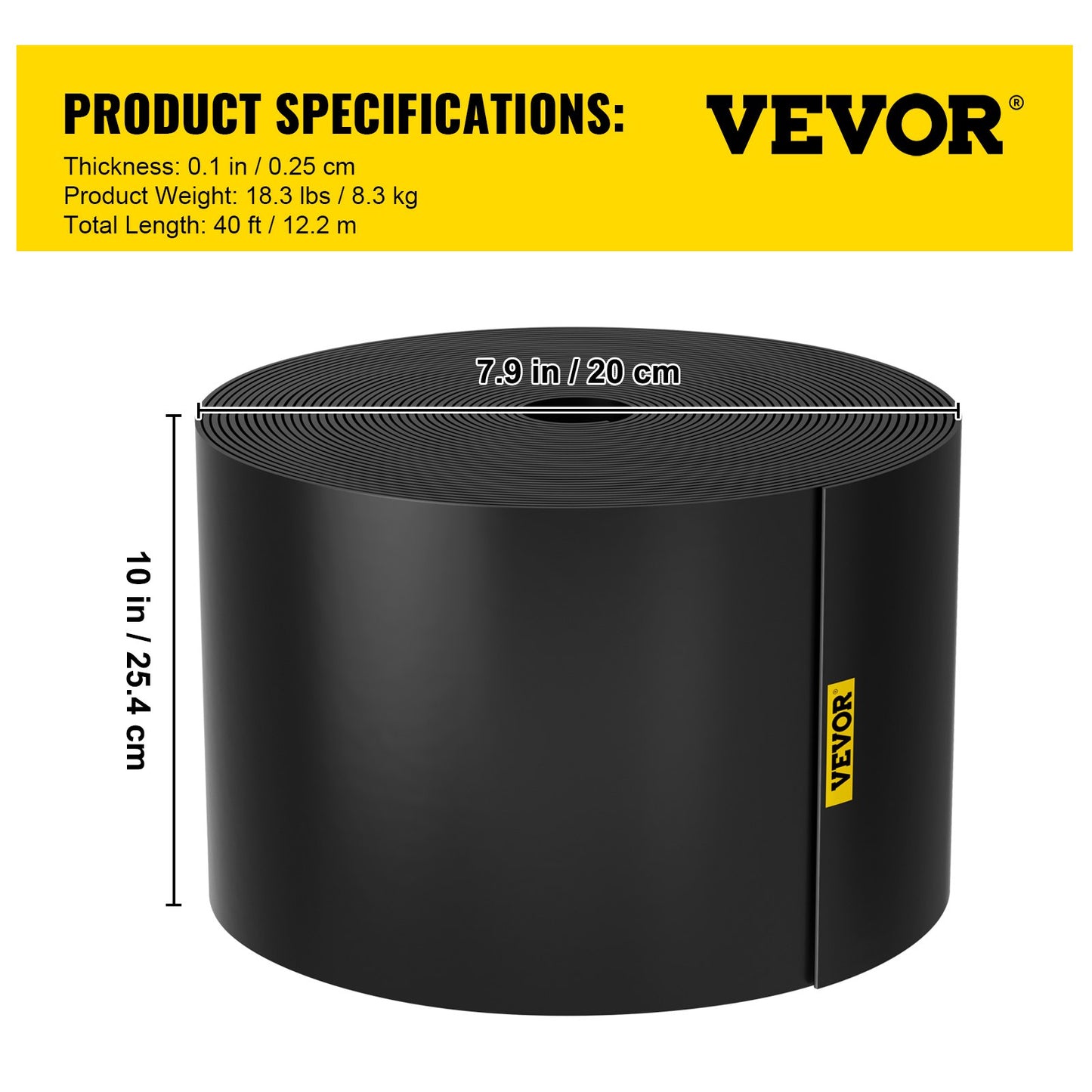 Landschaftseinfassung, 25,4 cm Tiefe, 12,1 m Gesamtlänge, recyceltes HDPE-Terrassendielenbrett, flexible Biegeeinfassung für Landschaftsbau, Rasen, Garten, Hof, gegen invasives Unkraut, schwarz