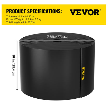 Landschaftseinfassung, 25,4 cm Tiefe, 12,1 m Gesamtlänge, recyceltes HDPE-Terrassendielenbrett, flexible Biegeeinfassung für Landschaftsbau, Rasen, Garten, Hof, gegen invasives Unkraut, schwarz