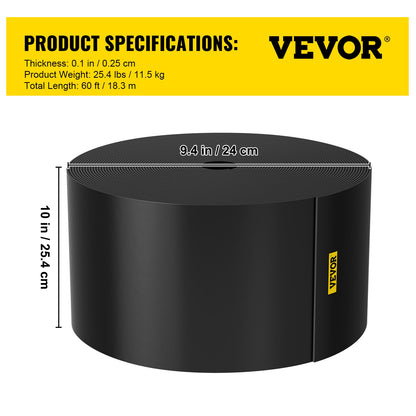Landscape Edging, 10 inch Depth 60 ft Total Length, Recycled HDPE Coiled Terrace Board, Flexible Bender Border for Landscaping, Lawn, Garden, Yard, Against Invading Weeds, Black