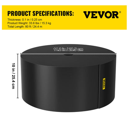 Landskapskant, 10 tums djup 80 fot total längd, återvunnen HDPE lindad terrassbräda, flexibel böjkant för landskapsarkitektur, gräsmatta, trädgård, trädgård, mot invaderande ogräs, svart