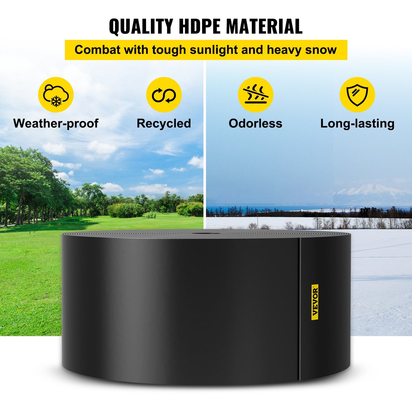 Landscape Edging, 10 inch Depth 80 ft Total Length, Recycled HDPE Coiled Terrace Board, Flexible Bender Border for Landscaping, Lawn, Garden, Yard, Against Invading Weeds, Black